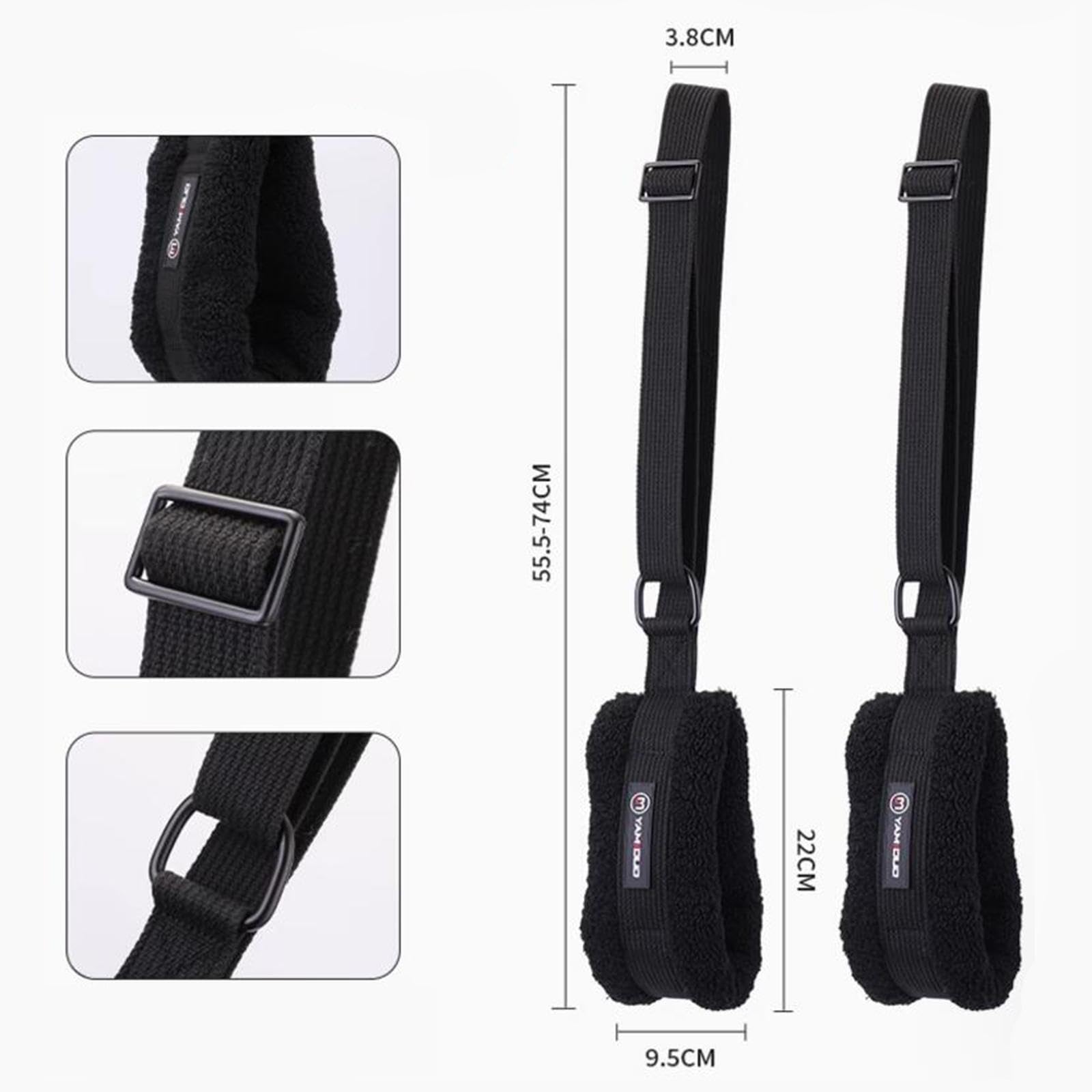Milageto 2 Pezzi Fasce Pilates Regolabili Morbide Cinghie Fitness Elastico Straps Resistenza Imbottite Accessori Allenamento Casa Materiale Peluche