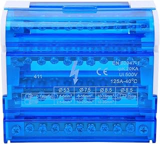 Caixa de distribuição de terminais, caixa de junção monofásica de 4 níveis para trilho DIN para engenharia elétrica, caixa de distribuição de bloco de terminais 411, caixa de proteção de distribuição,