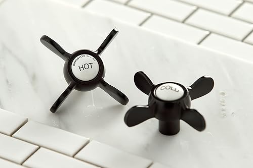 Miniatura 8 de Kingston Brass KS286ORB Constantine - Grifo de baño de dos manijas de un solo orificio con emergente, alcance de boquilla de 7-14 pulgadas, bronce