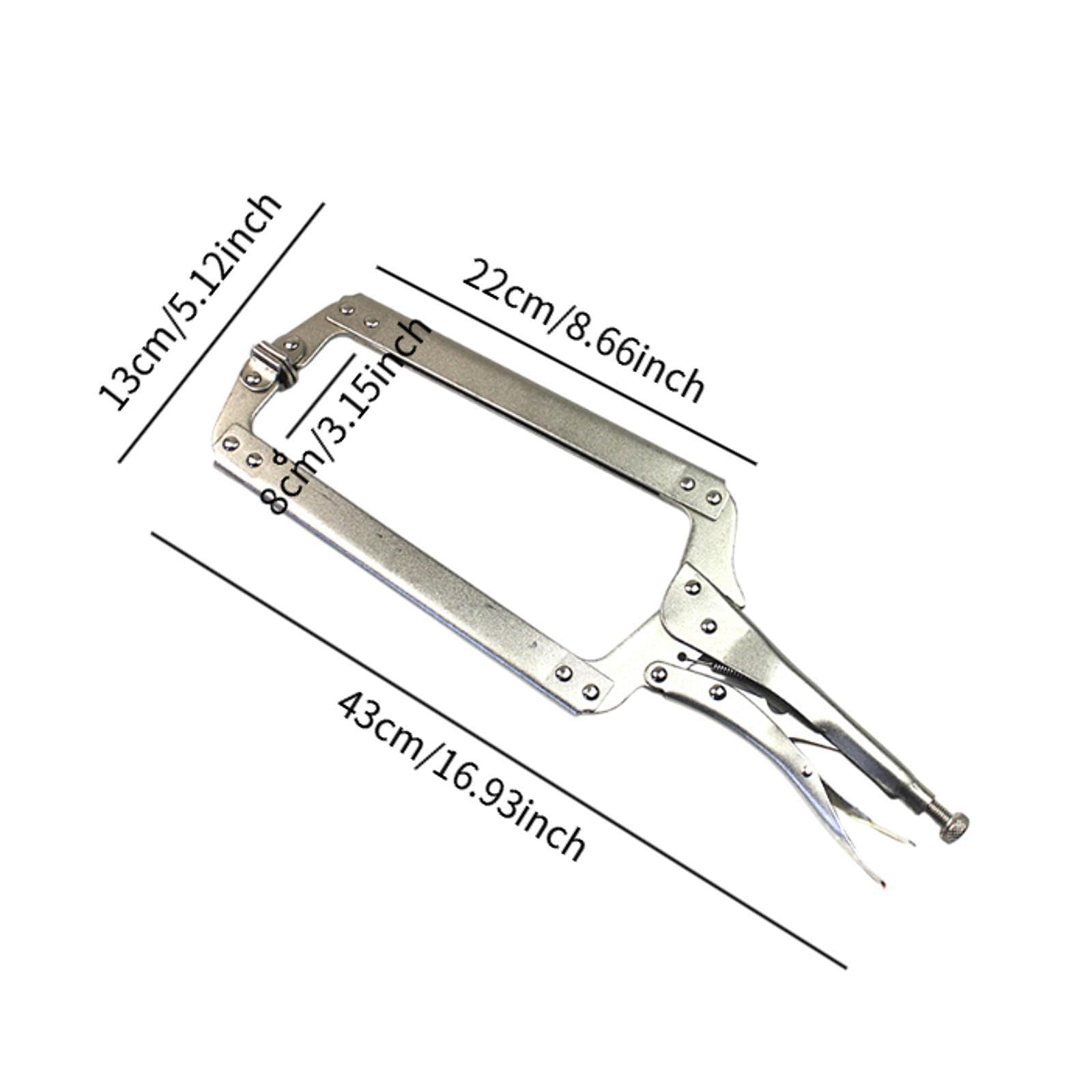 Pinza de Bloqueo C Tipo Abrazadera Metálica Ajustable con Mango Ergonómico Y de Presión Adecuada para Carpinteros Soldadores Taller Y Uso Domé, 18 Inch