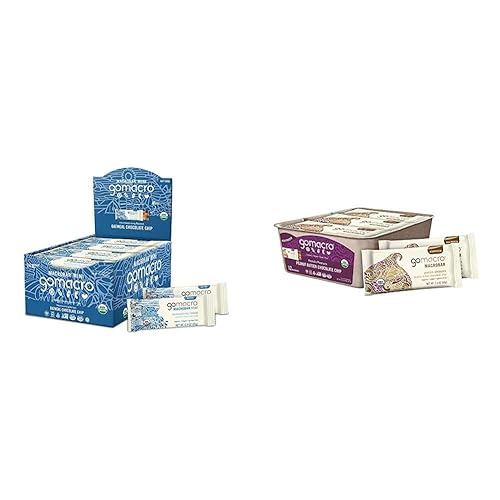 GoMacro MacroBar Mini barras orgánicas veganas Avena con chispas de chocolate (barras de 0.90 onzas, 24 unidades) y MacroBar Barras de proteína