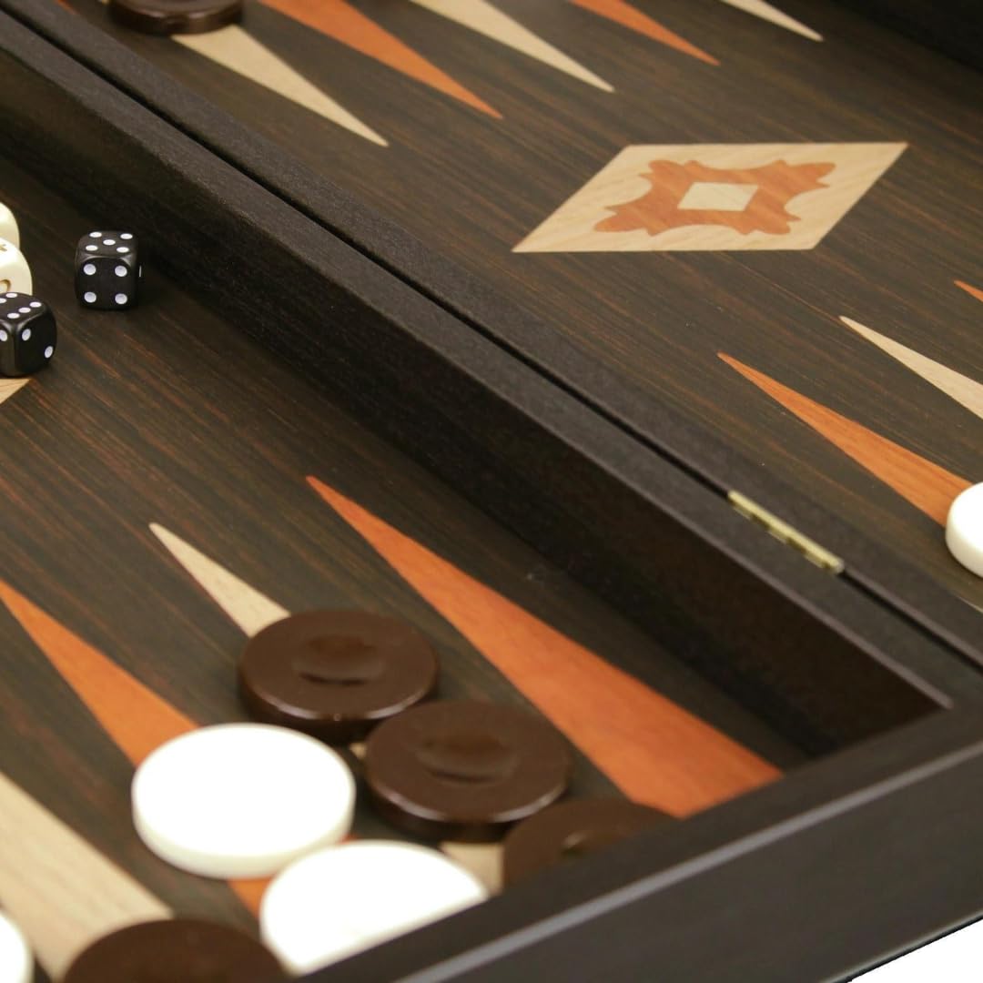 Set da backgammon Manopoulos in rovere wengé, 50,8 cm