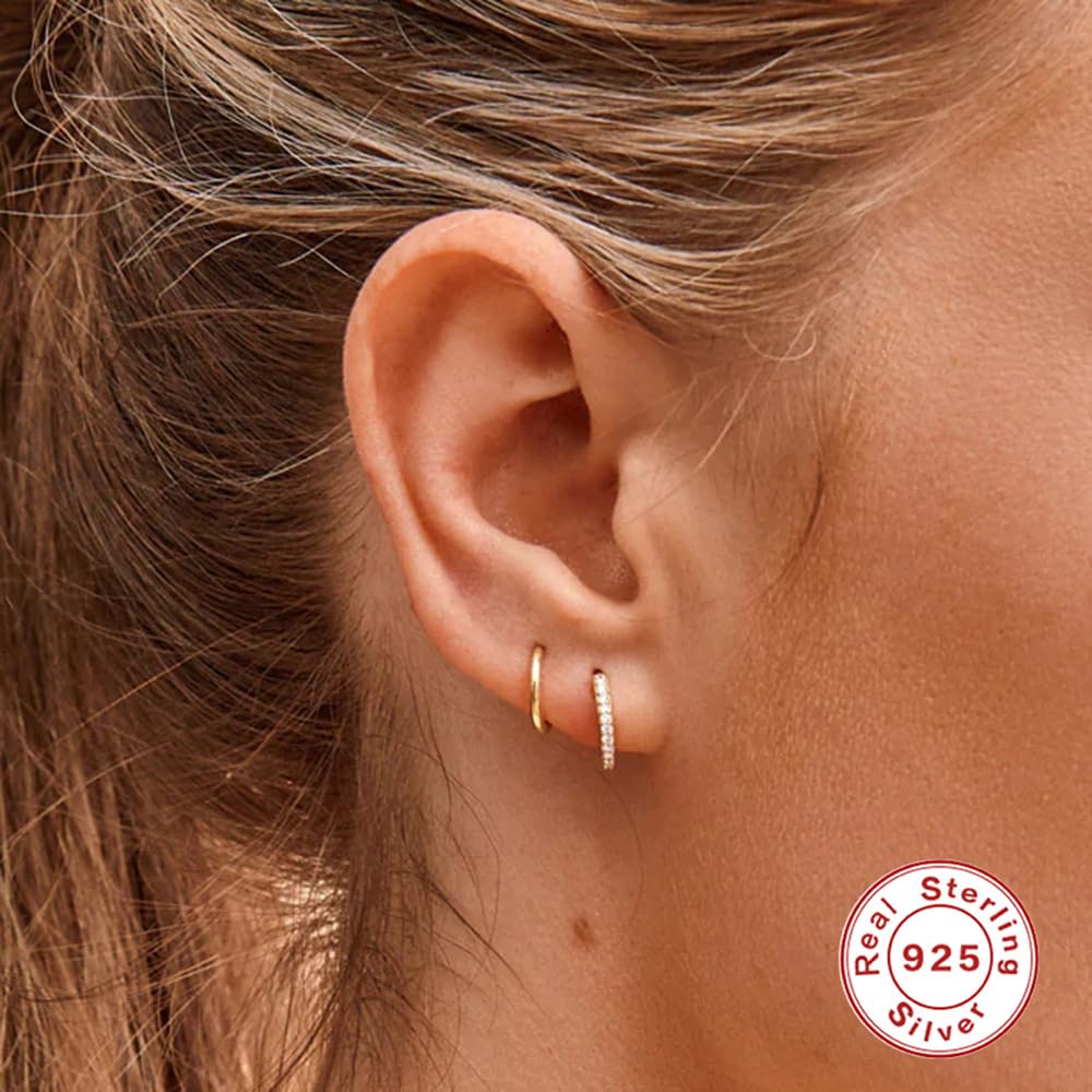Orecchini Argento 925 Sterling Orecchini A Cerchio Di Zircone Argento Orecchini Cerchio Donna