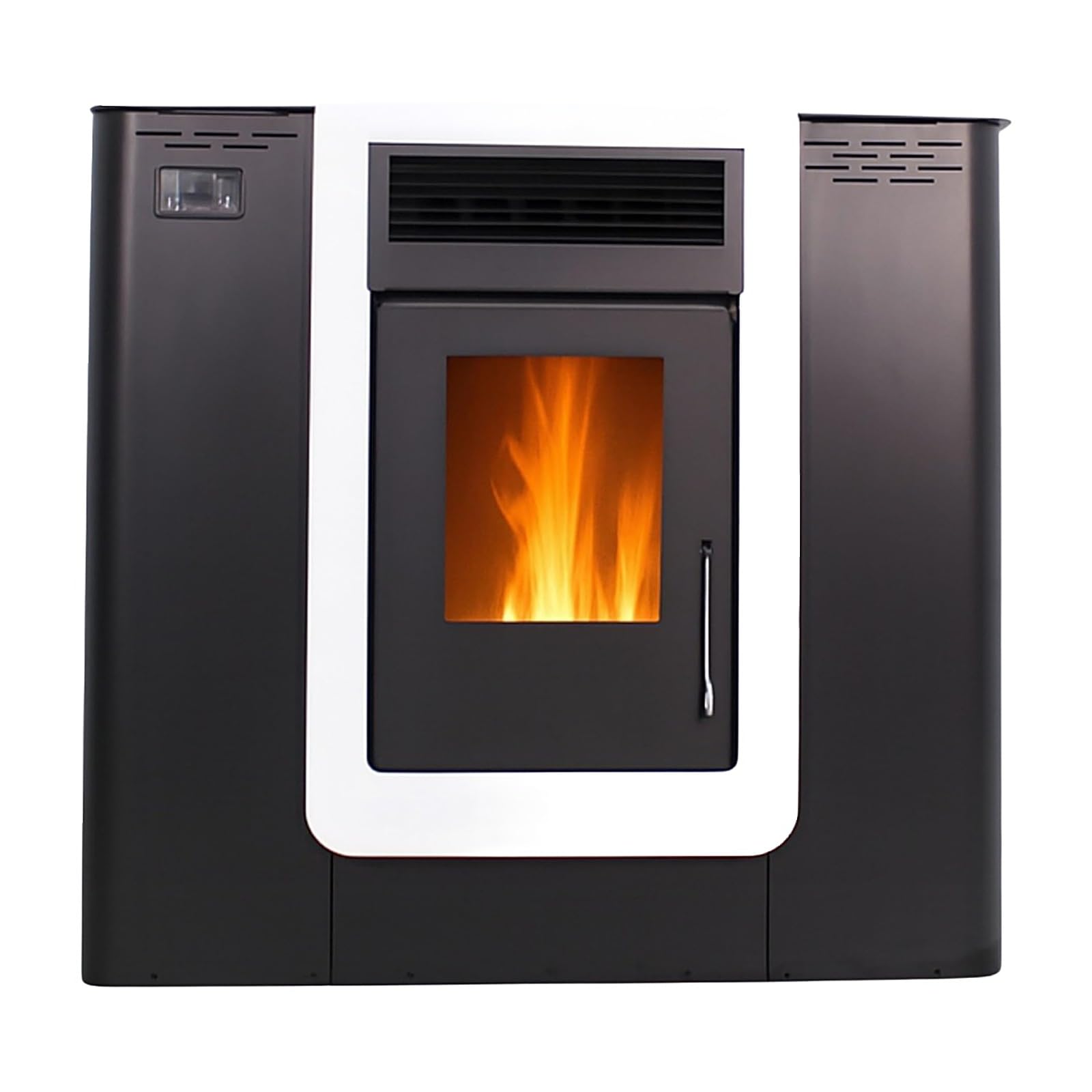 EIDER BIOMASA Stufa a Pellet Corridoio 10 Canalizzabile 11,5 kW - Tramoggia 13 kg - Riscalda fino a 220 m³ - Camera Refrattaria - Casting - Vetro Pulito - Programmabile - Classe A+