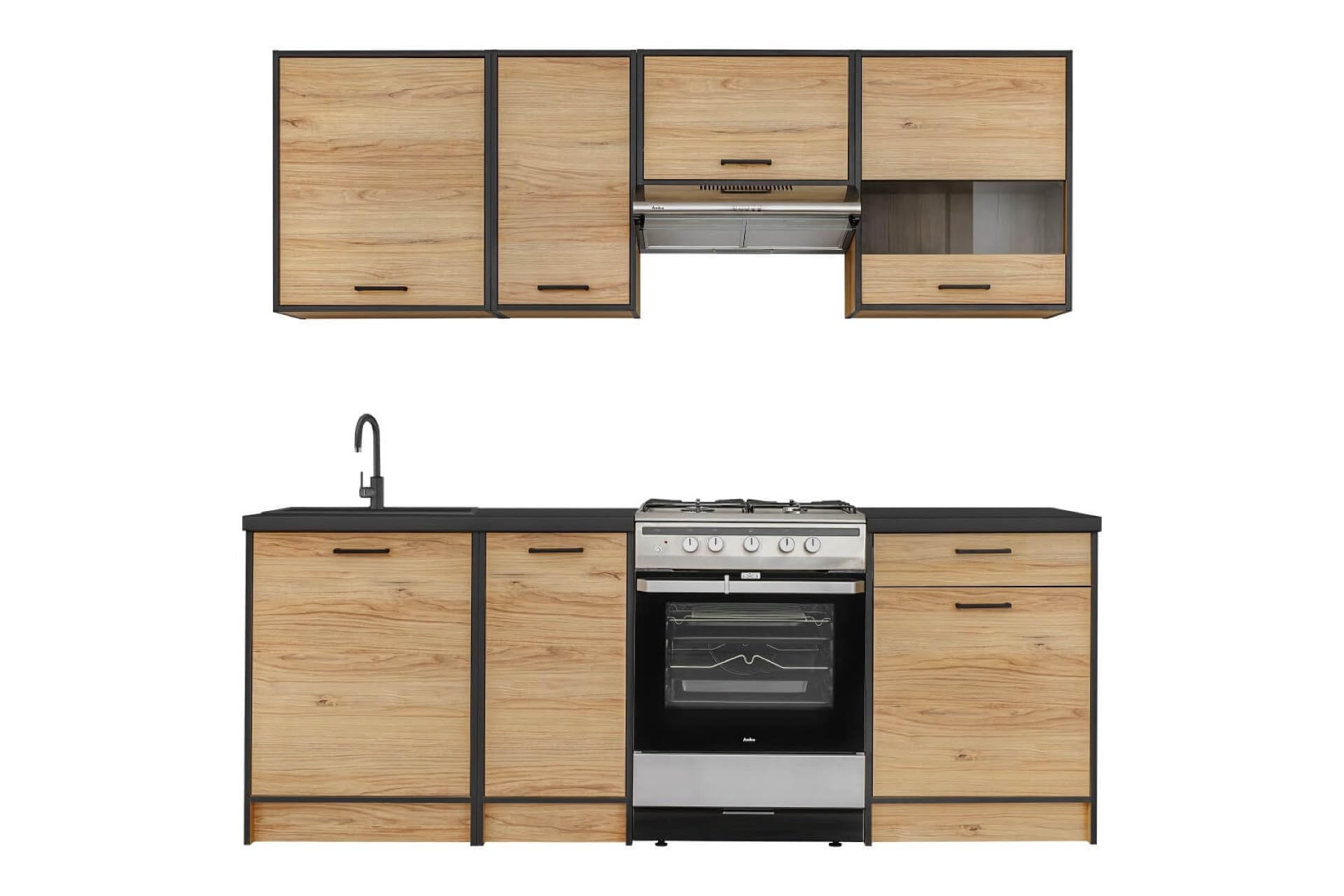 Deconation Ensemble De Cuisine "carballo" - Beige/noir - L 220 X P 56 Cm