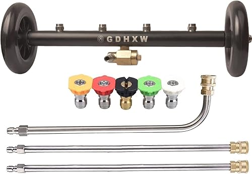 GDHXW Limpiador multiusos para tren de rodaje, limpiador de superficies de 16 pulgadas, escoba de agua para lavado de autos con 3 piezas de varita