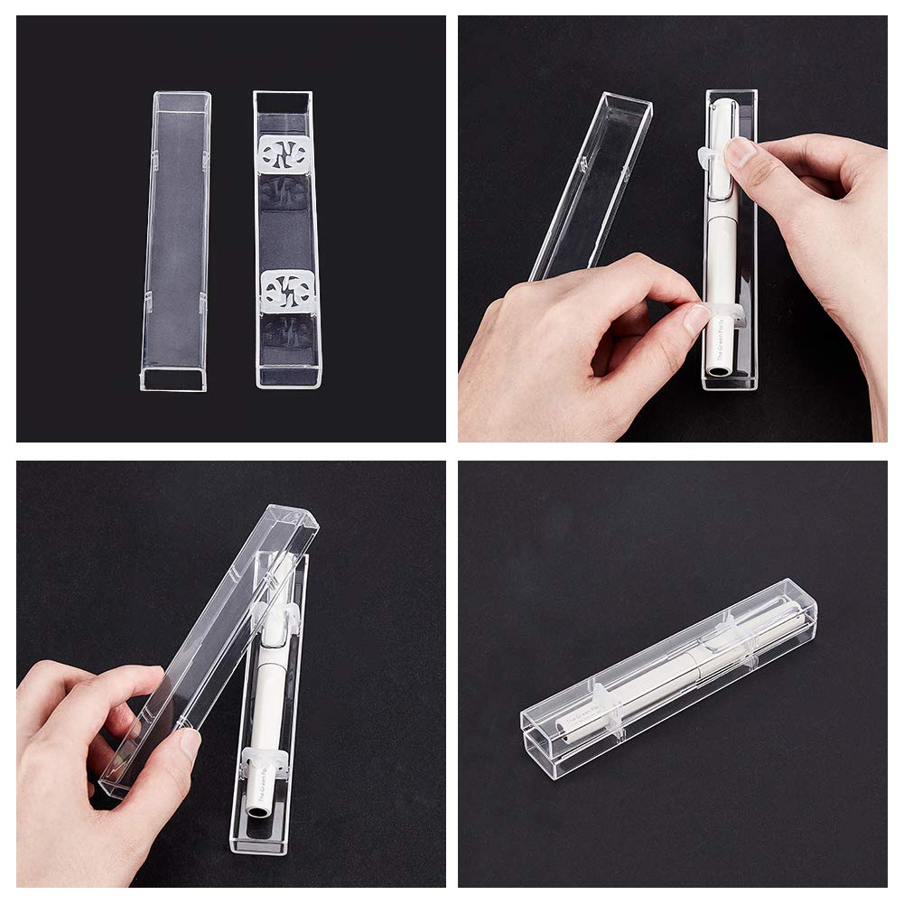 NBEADS Estuche de Plástico para Bolígrafos 12pcs, Caja de Lápiz Transparente Caja de Almacenamiento de Lápiz Transparente para Oficina de Escuela