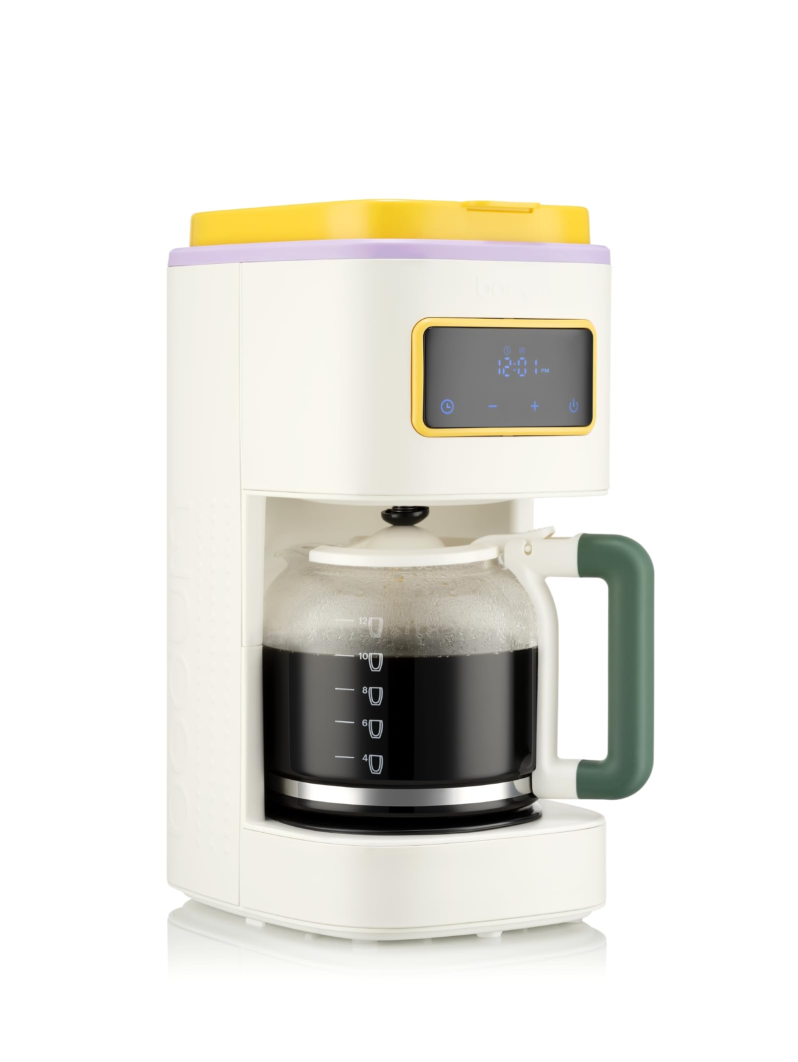 Bodum BISTRO MoMA Programmable Filter Coffee Maker, 1.5L / 12 Cup Machine with 24-Hour Timer, Reusable Stainless-Steel Filter and Glass Carafe, Green, 12095-763UK-MOMA