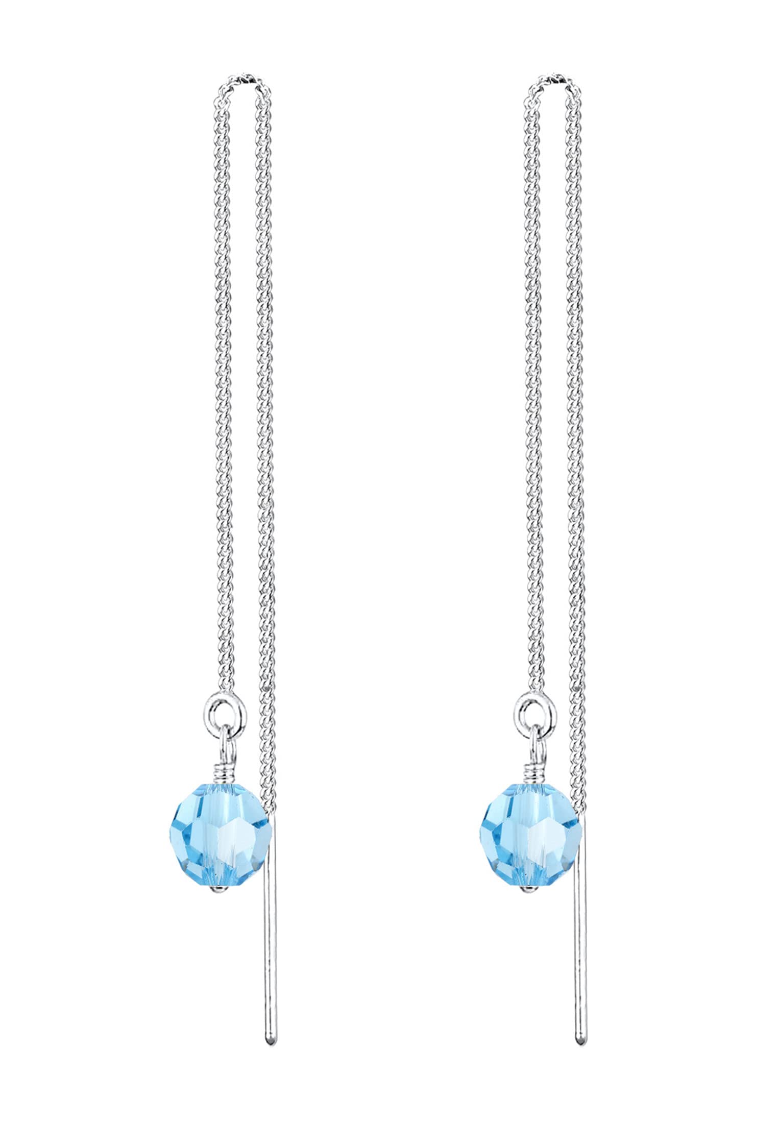 Elli Earrings Elli Earrings Dangle Drop Crystals Blue 925 Sterling Silver