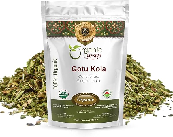 Organic Way Dried Gotu Kola 8Oz Cut & Sifted