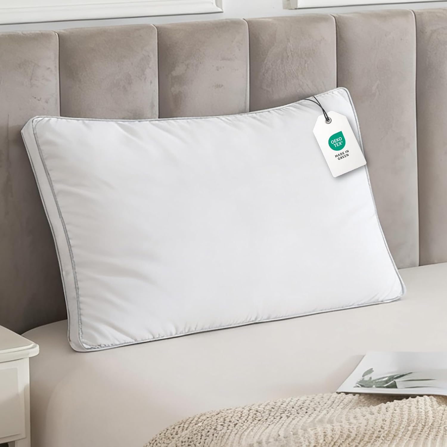 Bed Pillows for Neck Pain Relief, Slow Rebound Orthopedic Support Down Alternative Super Soft Pillows for Sleeping, Standard Size Hotel Pillow for Side & Back Sleepers