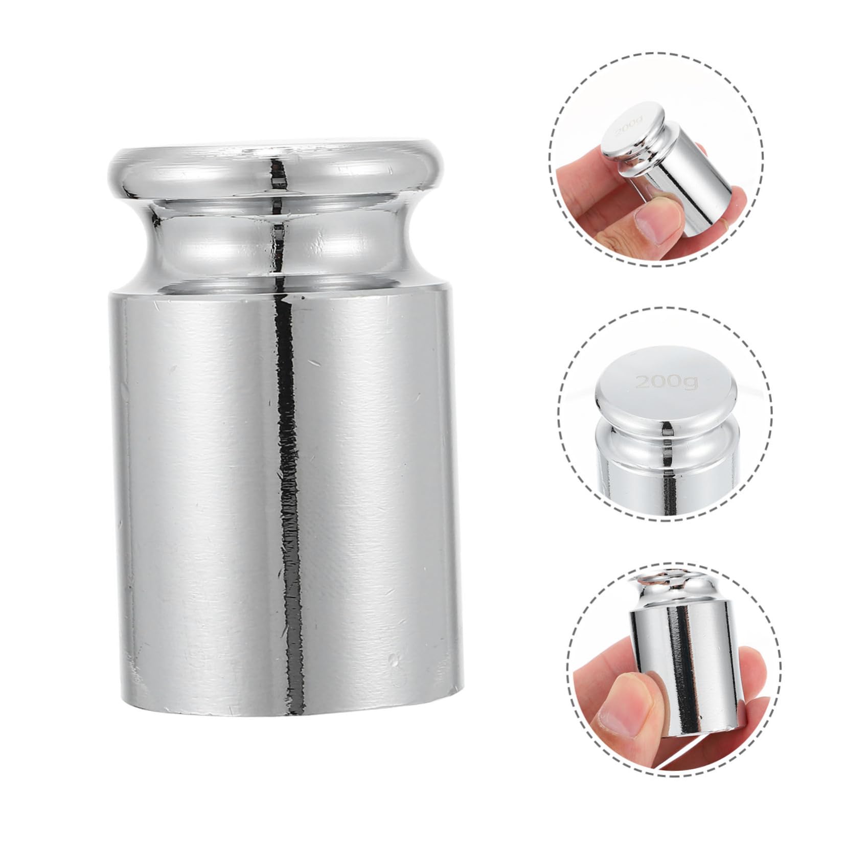 MUCKLILY 2pcs Balance Weights Calibration Weights Scale Balance Tools Lab Weights 200 Gram Weight Laboratory Weights Gram Calibration Weighing Weights Plating Weight Supplies Steel Silver