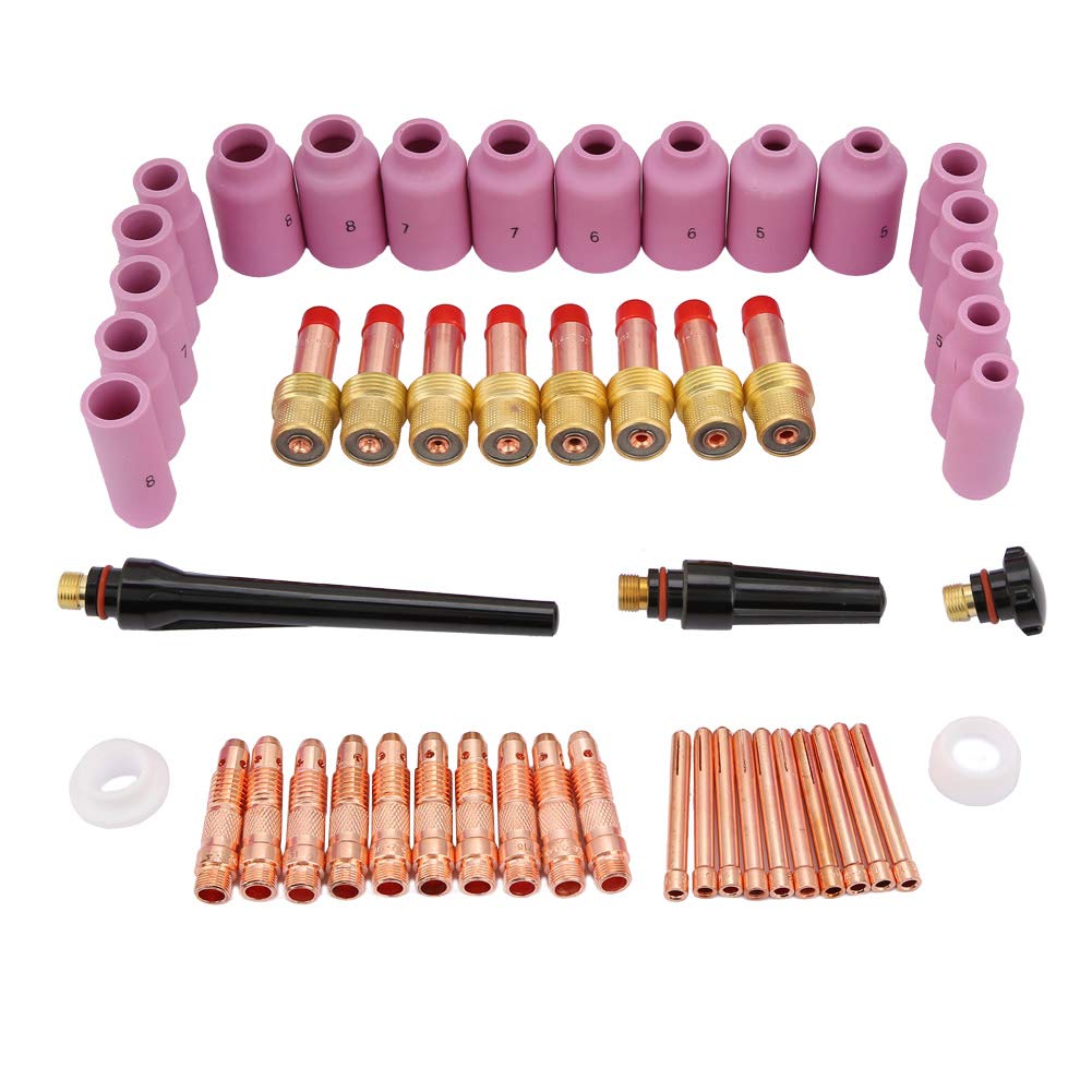 TIG Torch Kit, TIG Welding Cups 51pcs WP 17/18/26 Series TIG Welding Torch Consumables Accessories TIG Welding Accessories TIG Welding Torch Accessories