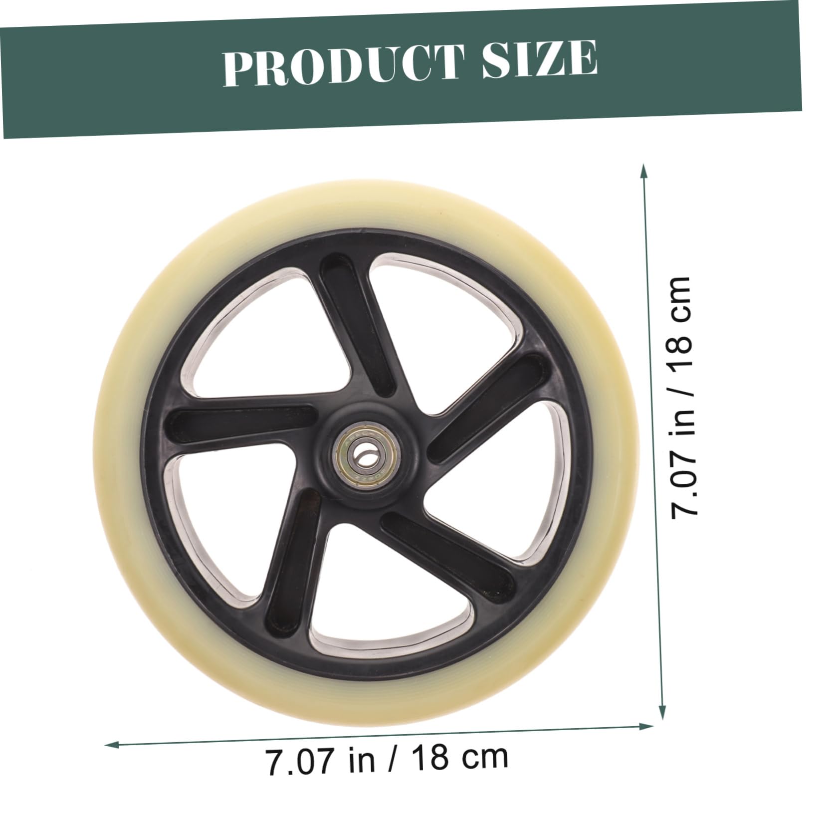 Mikikit 2Pcs High Resilience Scooter Wheels Durable PU Replacement Wheels for Scooters Wheelchairs Easy to Install