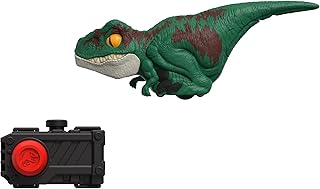Jurassic World Dominion Uncaged Click Tracker Velociraptor Dinosaur Action Figure, Toy Gift with Interactive Motion and Sound, Clicker Control