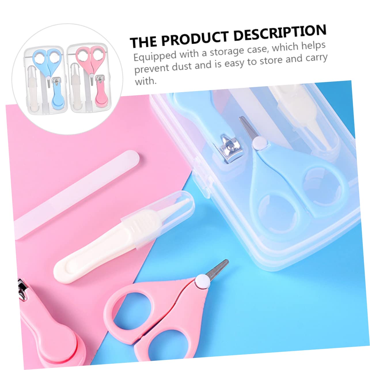 BESTonZON Baby Nail Grooming Kit 2 Sets of Nail Clipper Set Scissors Tweezers Storage Case