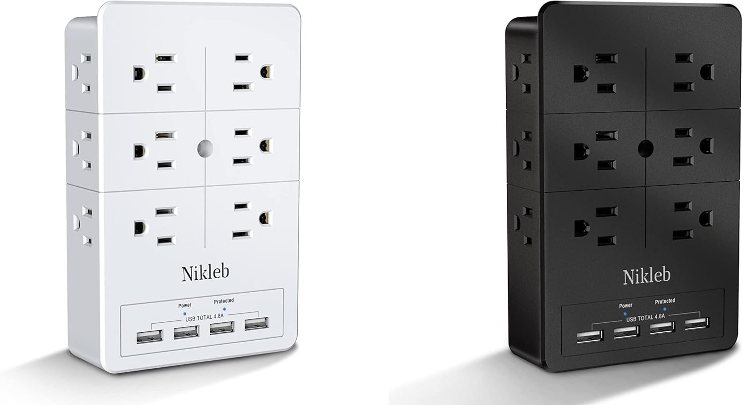 USB Wall Charger Surge Protector, 12 Outlets, 4 USB Ports, Multi Plug Outlet Extender Heavy Duty