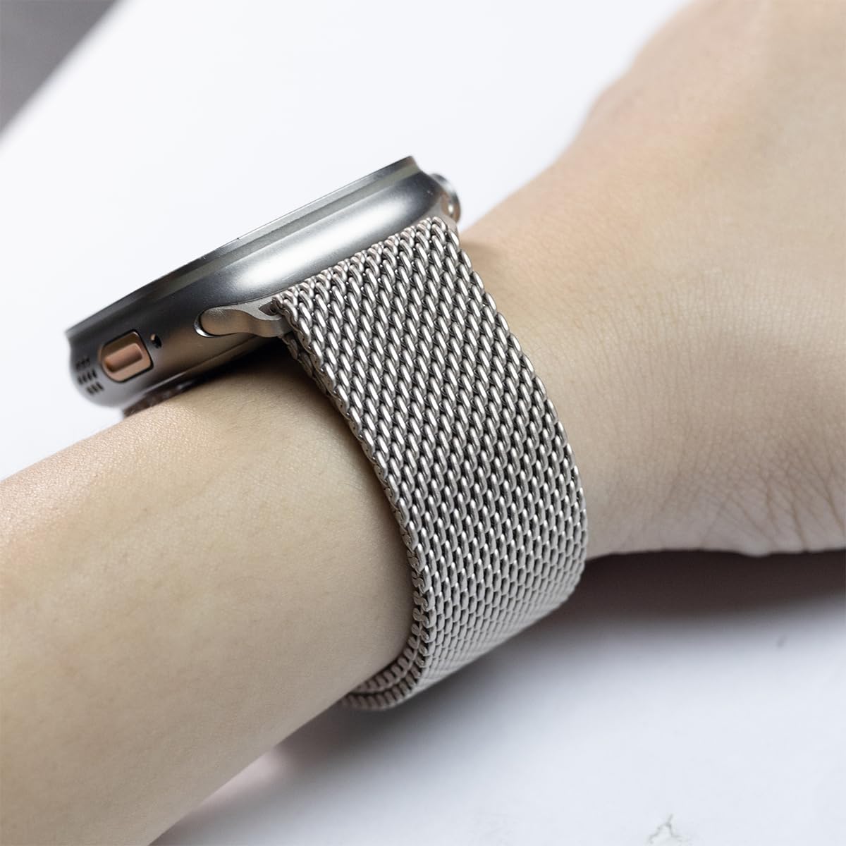 Boucle milanaise en titane pour Apple Watch Ultra 3/2, Apple Watch Series 11/10/9/8/7/6