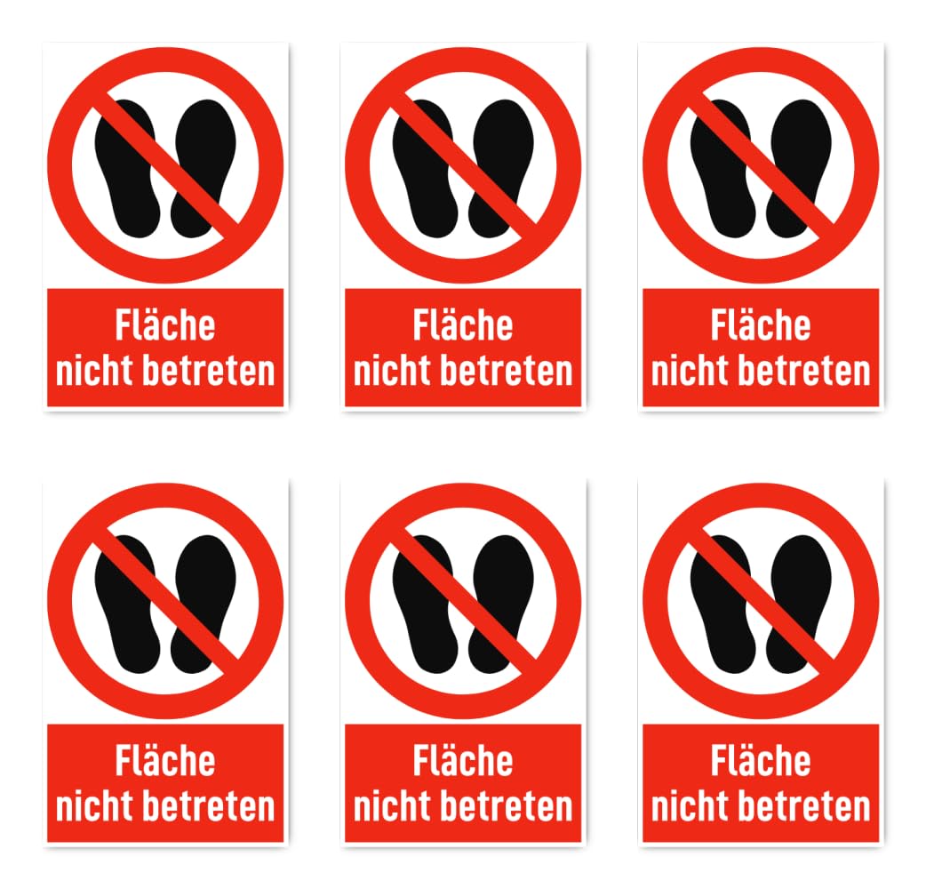Warnaufkleber 'Vorsicht Stacheldraht' – 75x50 Mm, 6 Stück, Gelb/schwarz, DIN-konform