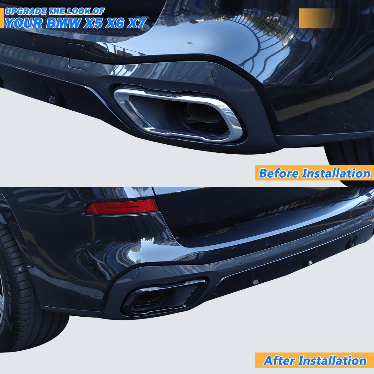 Amazon.com: Stainless Exhaust Muffler Tail Pipe Trim Cover for BMW