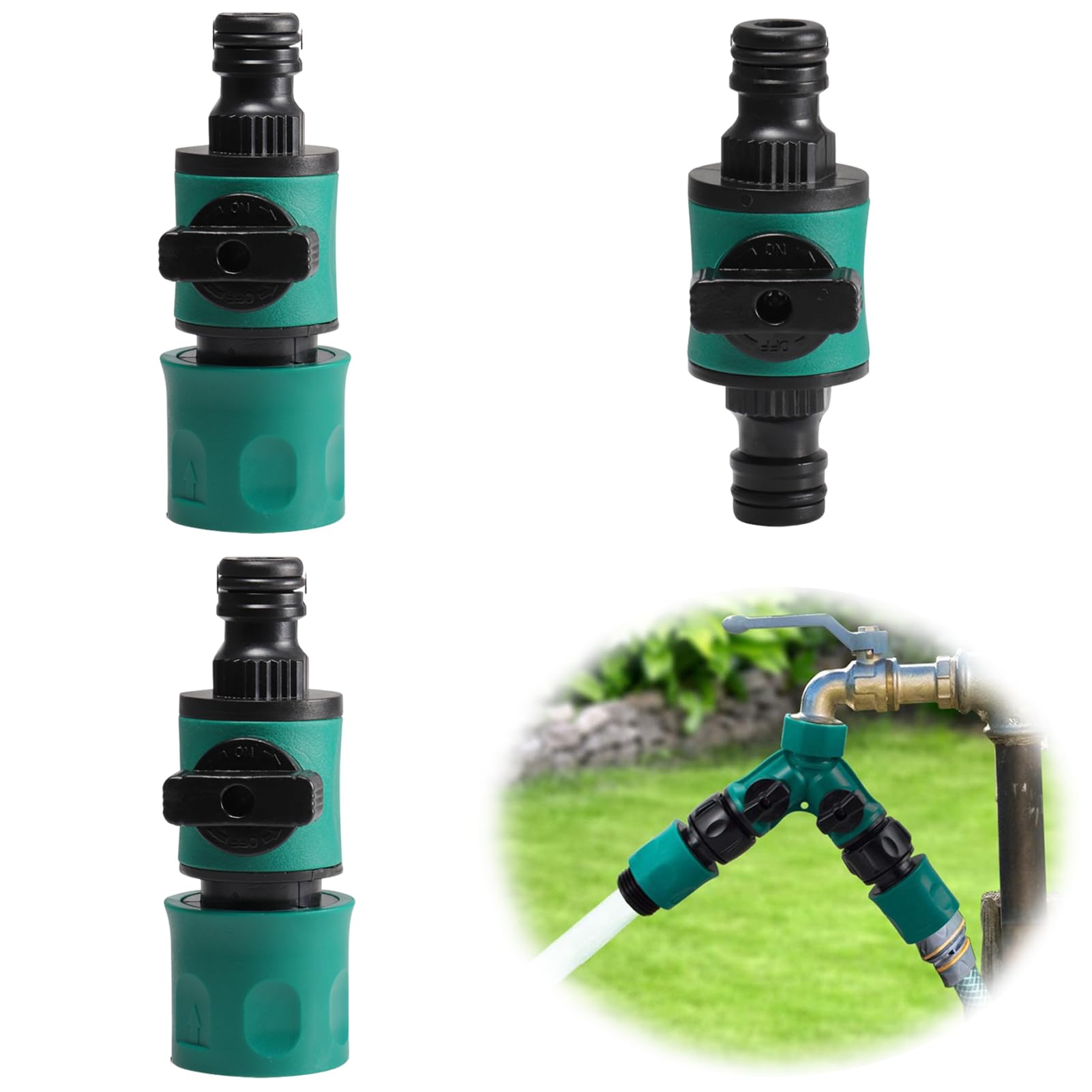 Poppstar 2er-Set Messing Schlauchverbinder 1/2 Zoll Mit 4 Stück