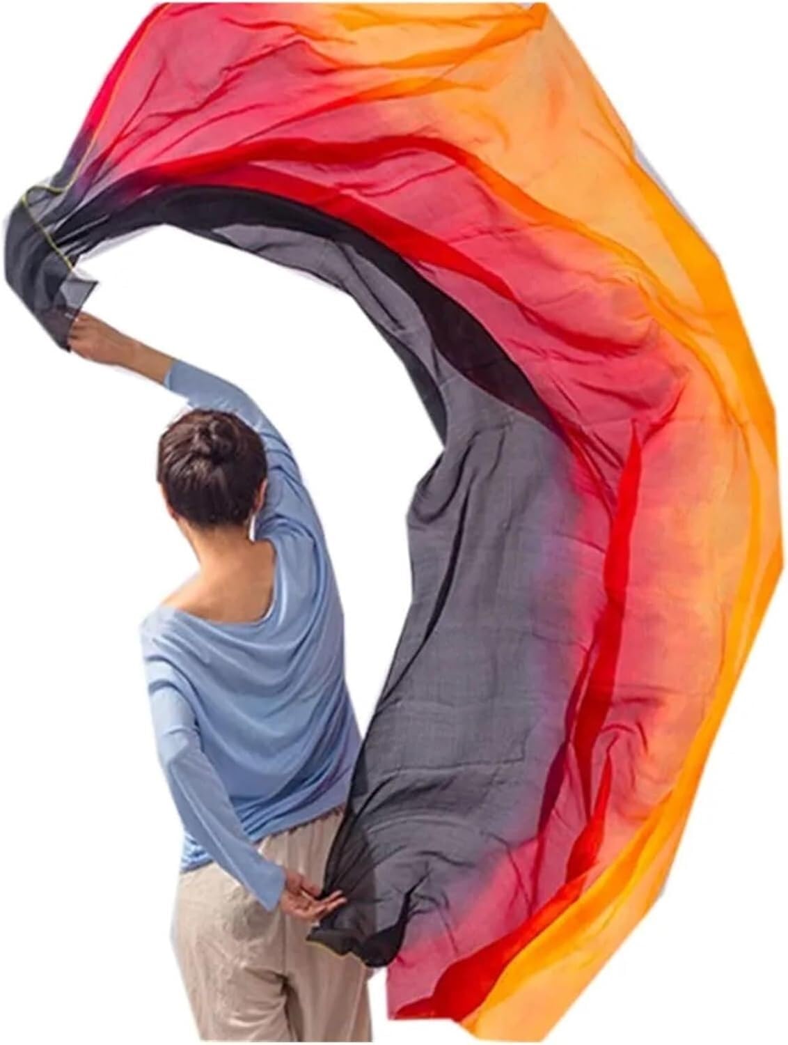 SSDDLZEQ Stage performance version Belly Dance Silk Veil, Hand-tossed Scarf/shawl 250cm 270cm(1,2.5m)