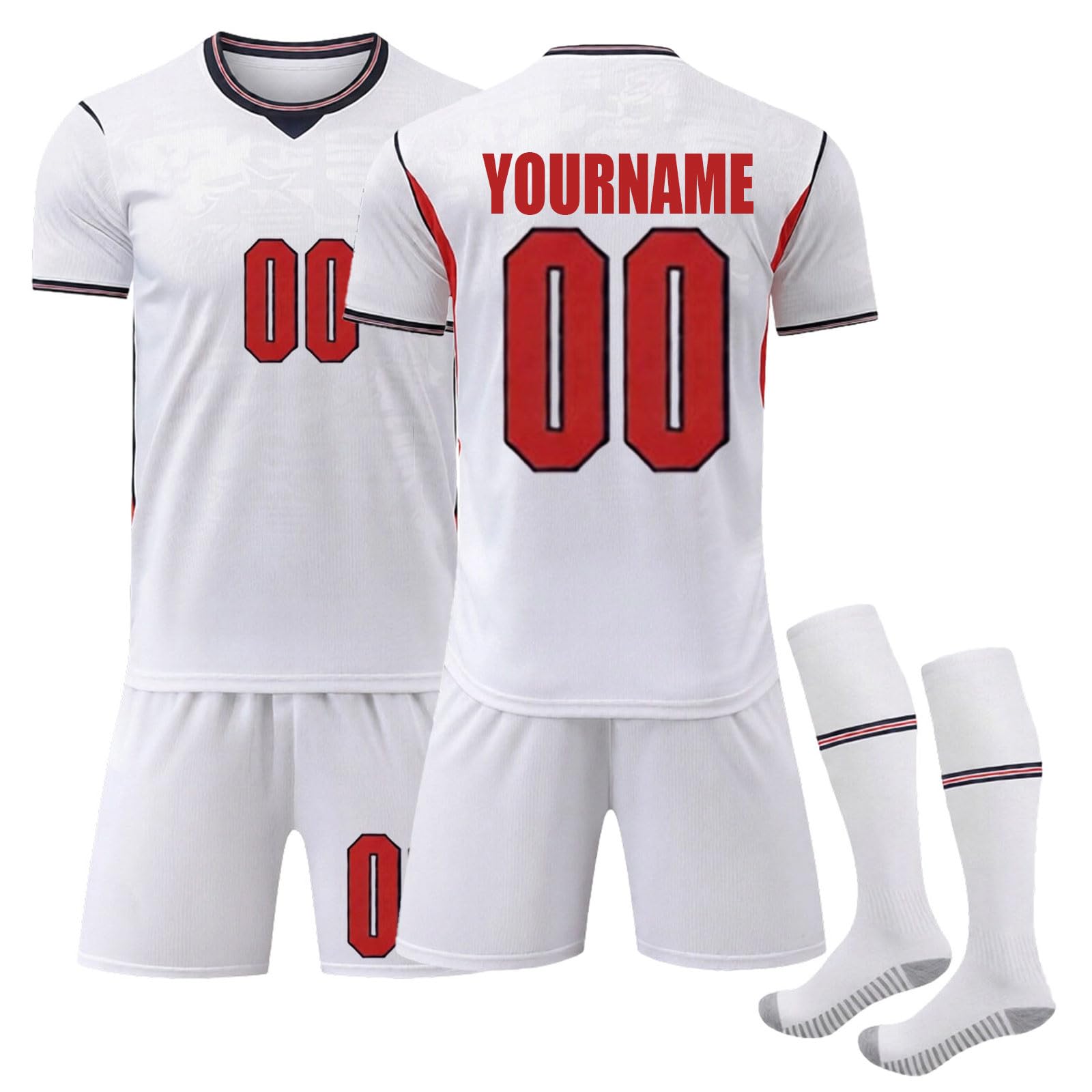 2026 Personalizada Equipacion Futbol Camiseta Fútbol Niño/Adulto con Nombre/Número, Set Completo 3 Piezas Camisetas y Shorts y Calcetines para Entrenamientos, Eventos de Equipo, Regalo de Aficionados — view 11