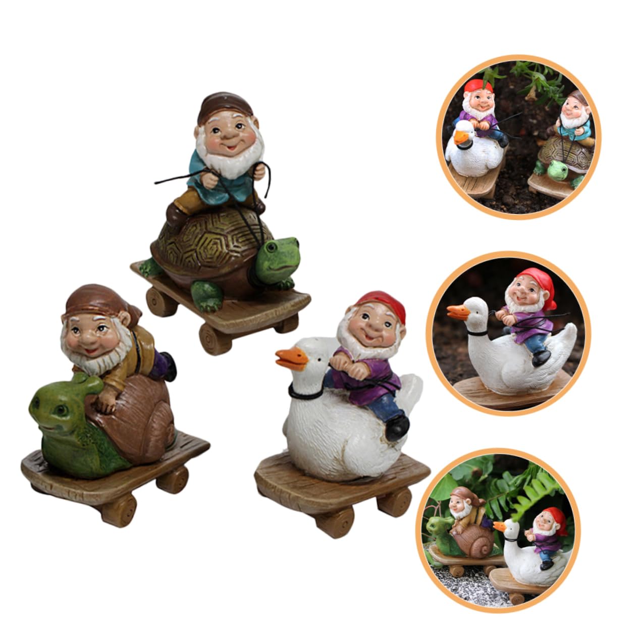 TOYANDONA 5 zestawów Ozdoby Na Skutery Zabawne Dekoracje Ogrodowe Ogrodnictwo Ozdoby Z Żywicy Rzemiosło Z Żywicy Ogrodowej 3 sztuki*5