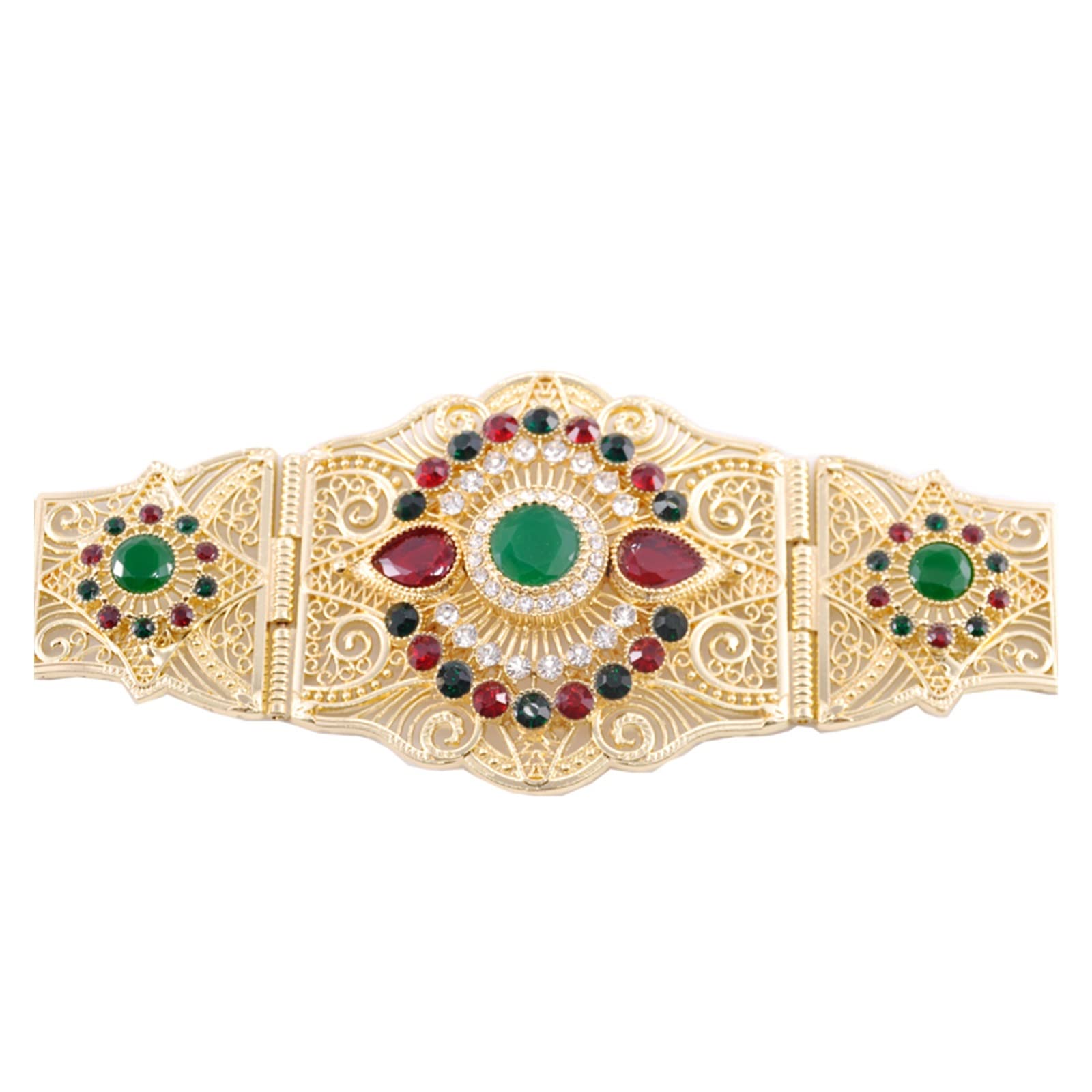 ZZSRJ Élégante Manches Longues Dames Bijoux de Mariage Ceinture en métal Strass Mode Ceinture Fille (Color : 2, Size : 42.91in)