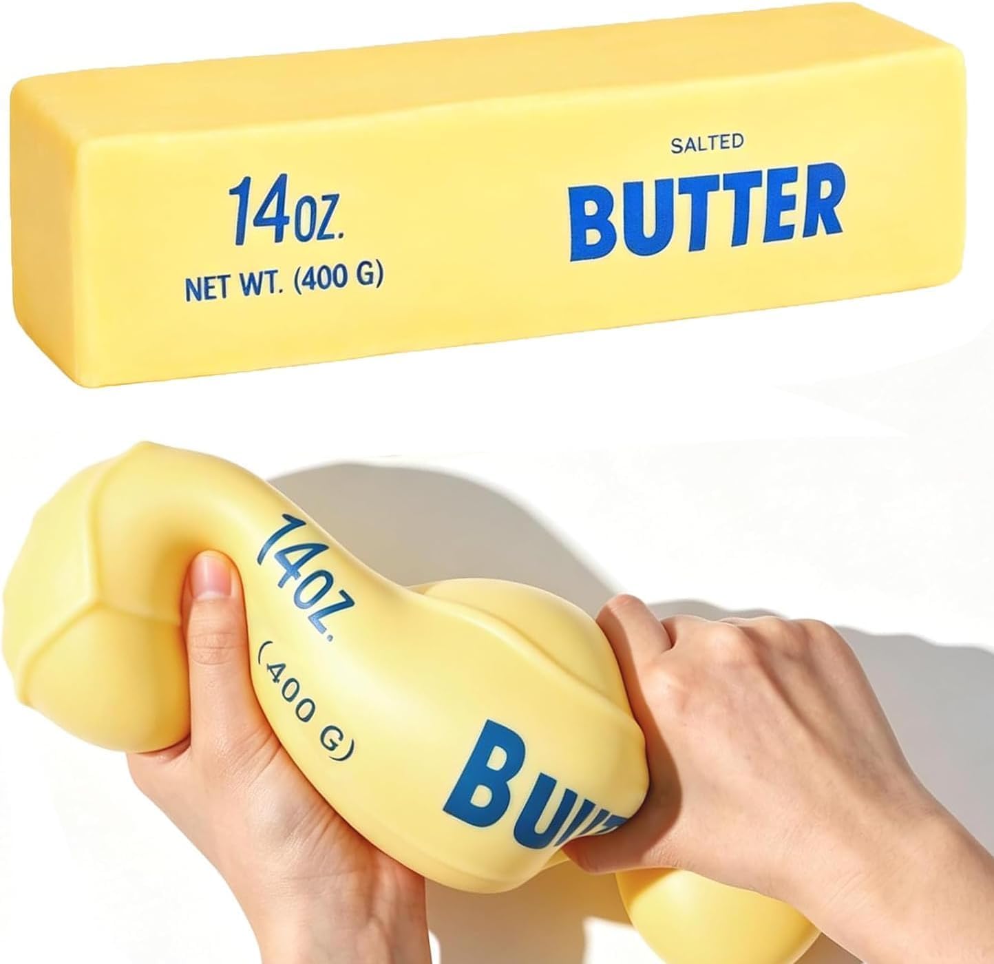 10in Giant Butter Squishy - 14oz Big Jumbo Squishy Butter Stick - Slow Rebound Big Butters Squeeze Stress Ball, Large Butters Fidget, Relief Slow Rising Fun for Anxiety Relief Party Favors
