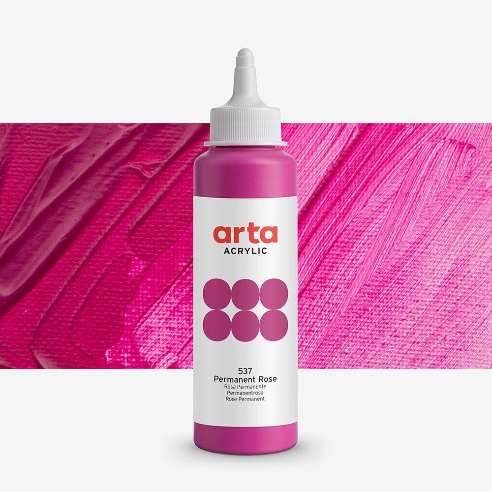 Arta : Acrylic Paint : 250Ml : Permanent Rose : Highly Pigmented Colour For Students & Artists