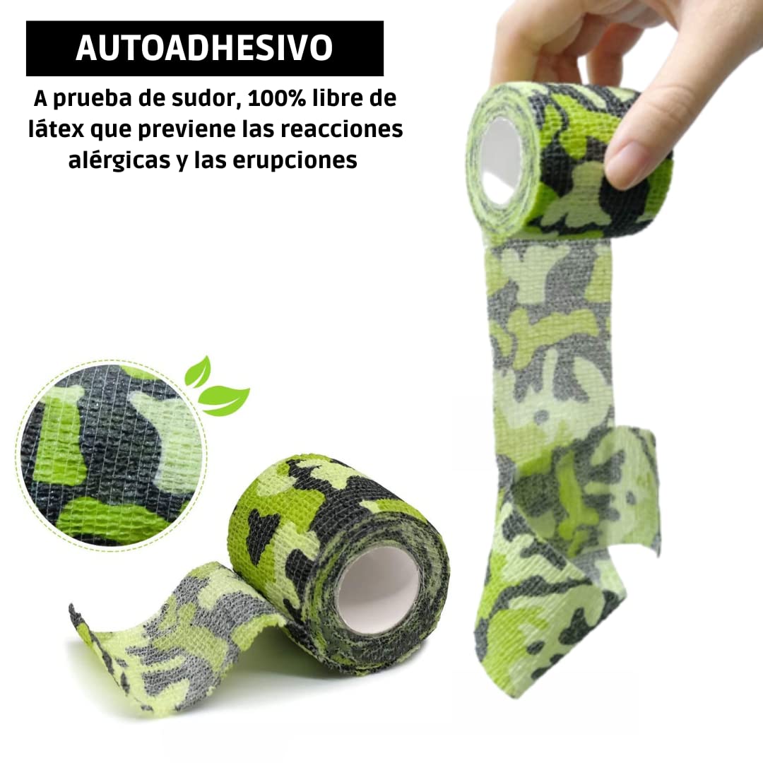 9 Rotoli) Benda Elastica Autoadesiva 5 Cmx4,5 M Nastro Crossfit Garza Elastica