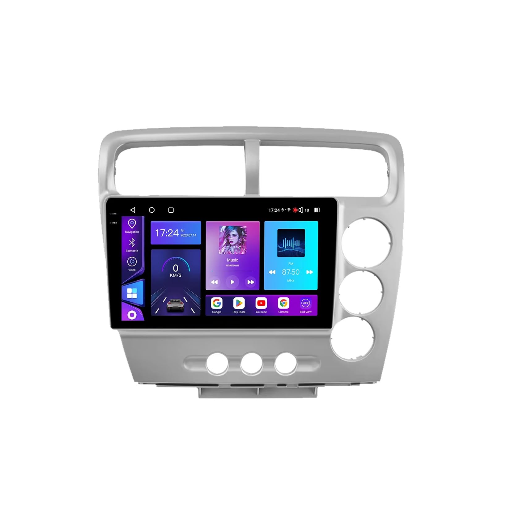 9" Android 15 Pantalla Táctil Radio 2 DIN Coche Pantalla para Honda Civic (EP3) 2000-2005 con Enlace Espejo/GPS/FM/BT/Ventilador de refrigeración/Reproductor Multimedia(2+32G)