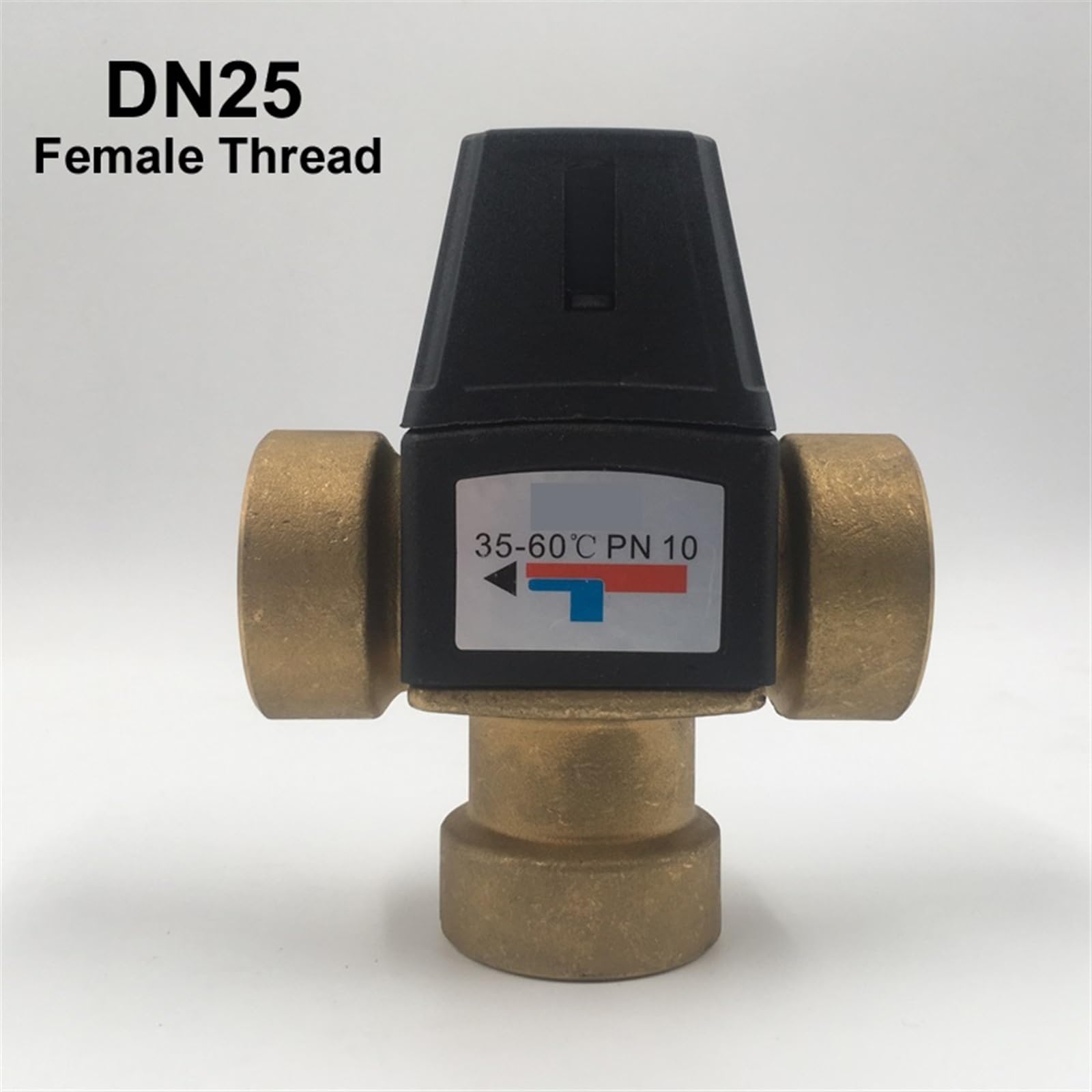 Valvola di miscelazione termostatica in ottone a 3 vie con filettatura femmina da 1 pollice DN25 Valvola per scaldabagno solare Valvola miscelatore termostatico a 3 vie