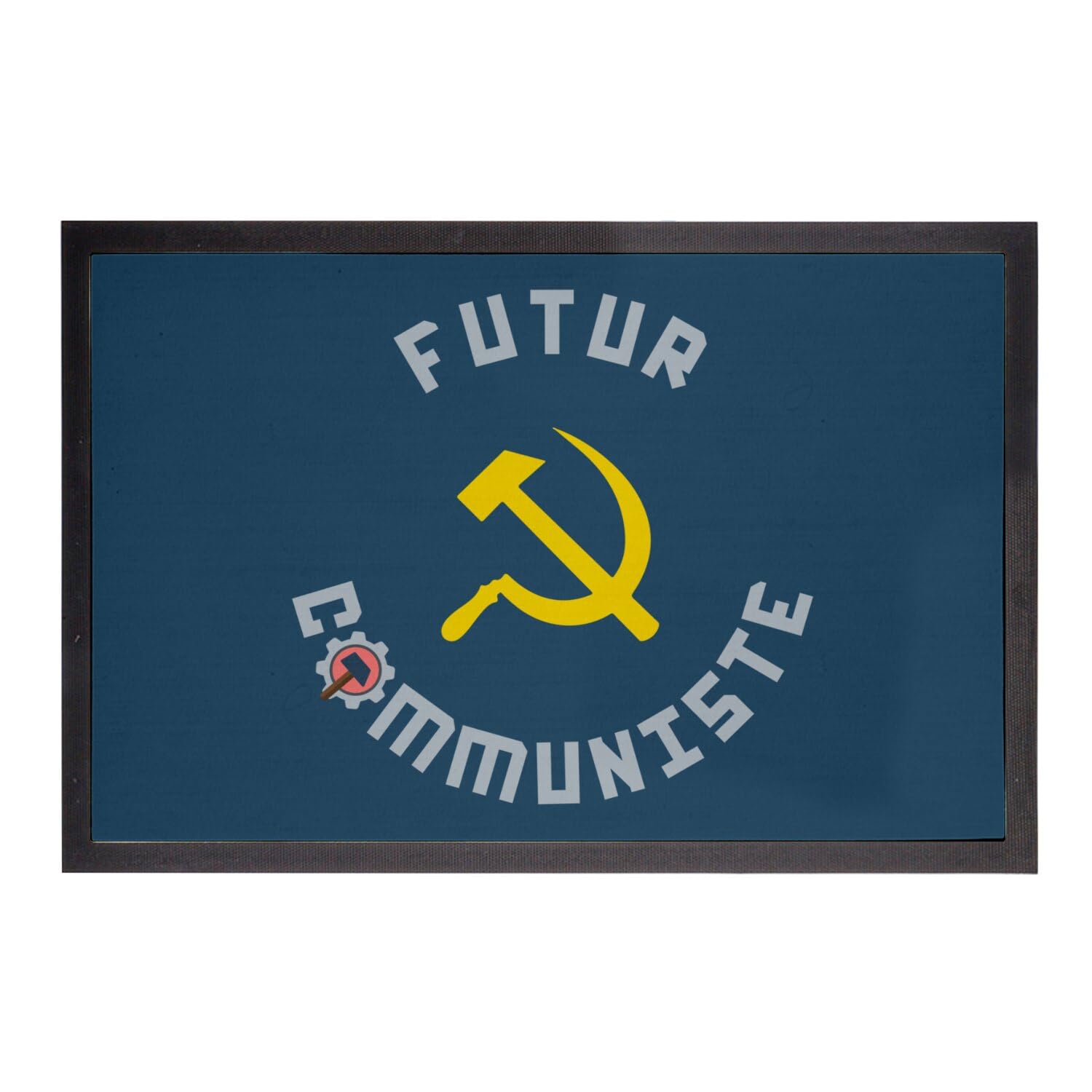 Paillasson futur communiste bleu tapis entrée original humour