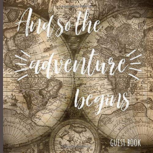 And so the adventure begins: Graduation Guest book Vintage, a keepsake memory book to treasure forever, (fill in advice & wishes cards style.) Map