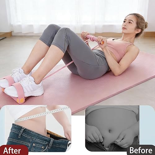 Miniatura 9 de Banda de resistencia multifunción con asas, juego de bandas elásticas de resistencia de pedal de yoga de 6 tubos, dispositivo de resistencia