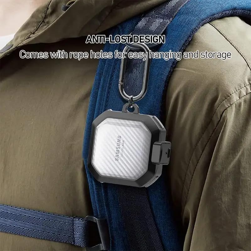 Image of Oboe PC Case 'Compatible with' Samsung Galaxy Buds FE (2023), Buds 2 Pro (2022), Galaxy Buds 2 (2021), Galaxy Buds Pro, Buds Live with Keyring (Secure Lock Case) [Buds & Charging CASE NOT Included]