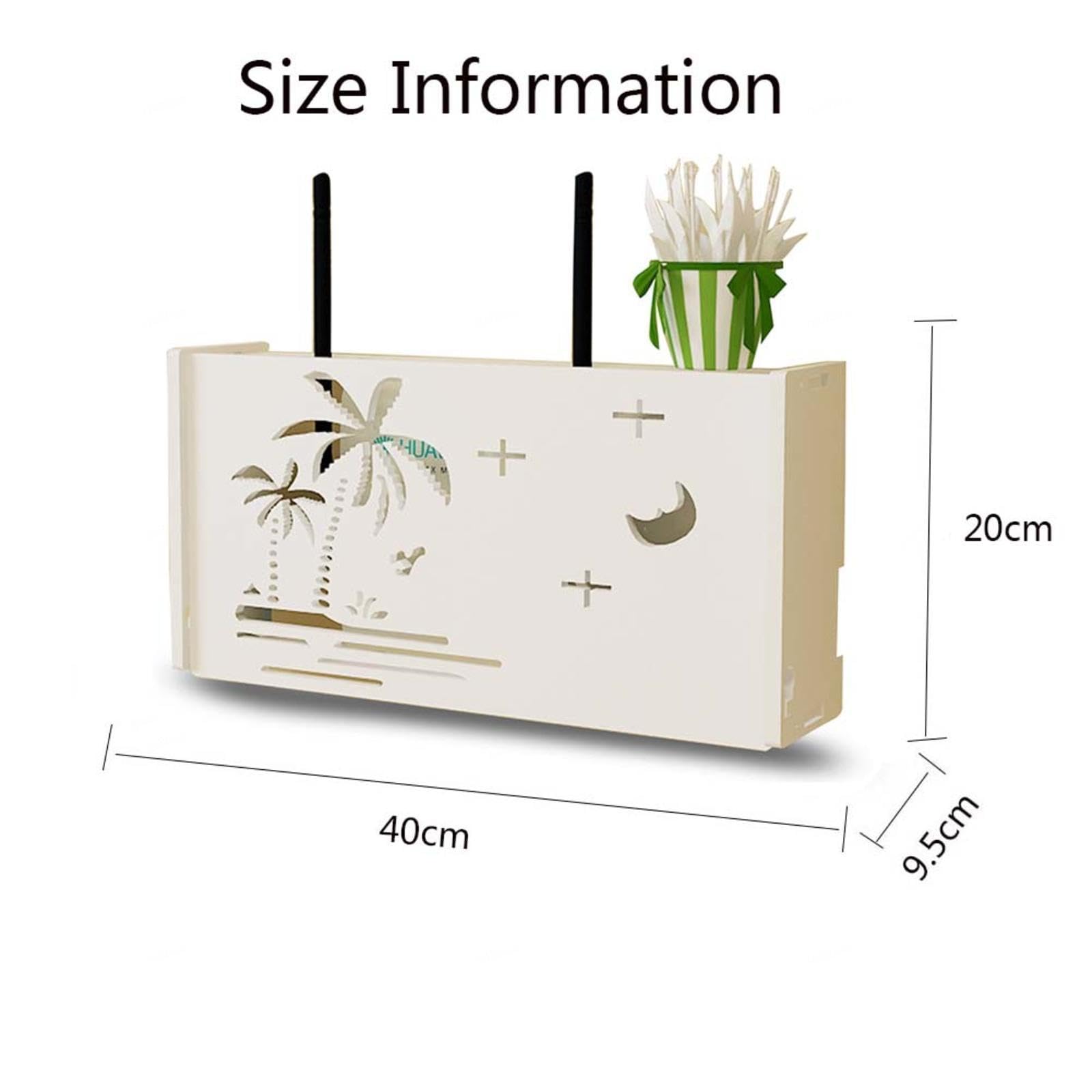Scatola portaoggetti in Legno Bianco per Router WiFi - Supporto da Parete per Router, Mode