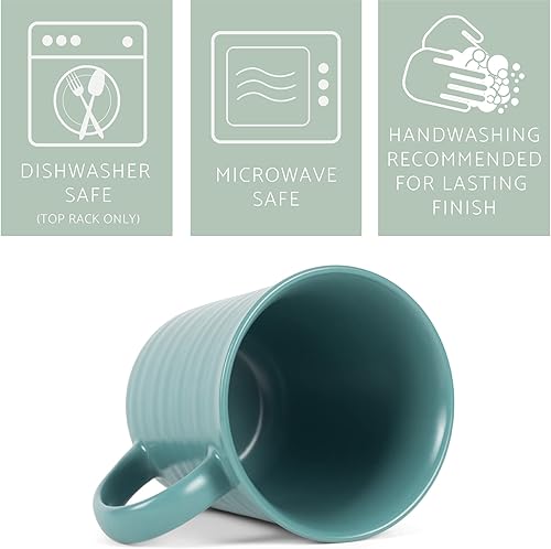 Miniatura 10 de Elanze Designs Juego de 4 tazas de café de cerámica con acabado de esmalte mate blanco de 17 onzas