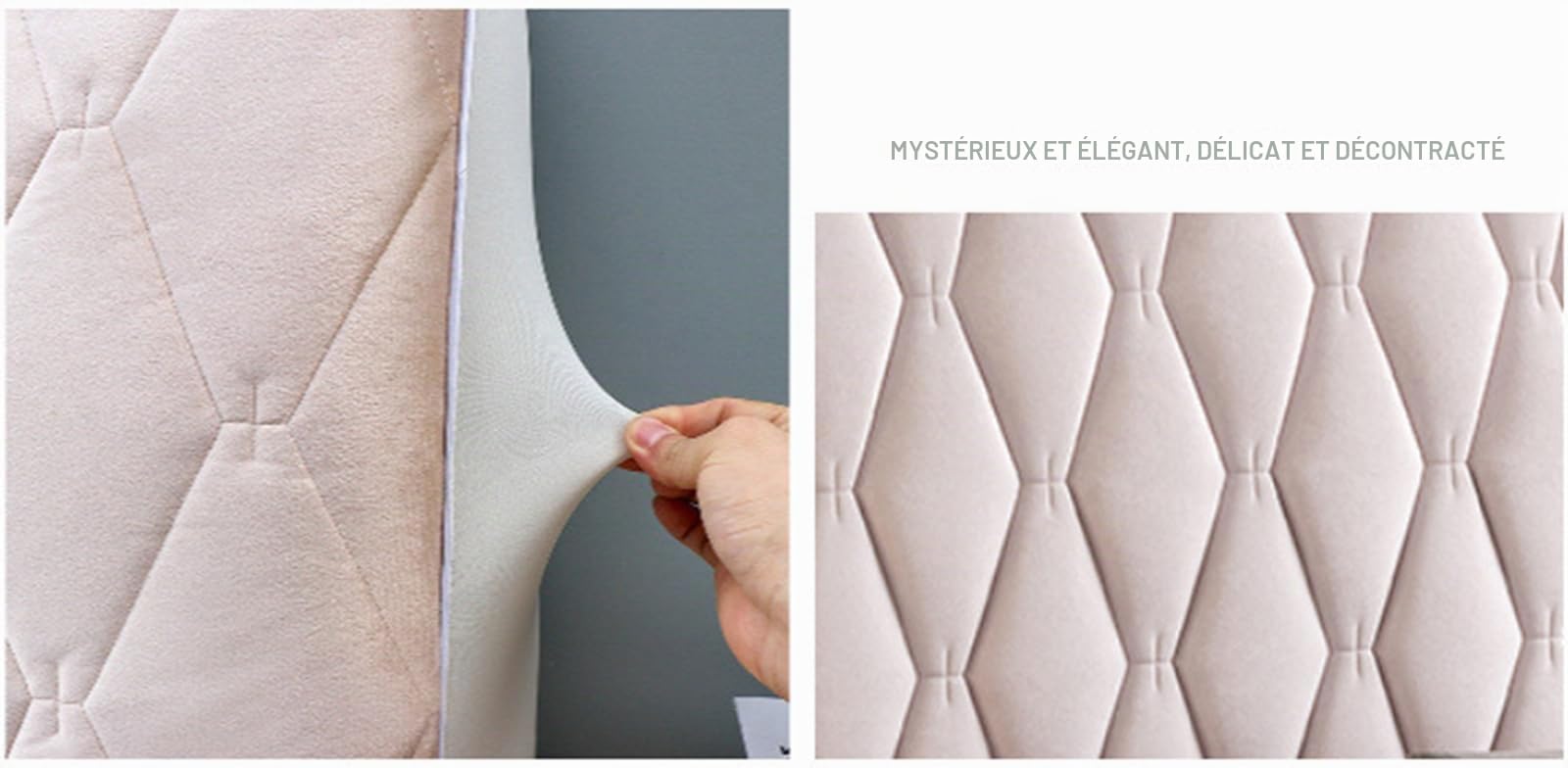 Housses de tête de lit en Velours pour lit King Size, Protection complète Anti-poussière, Housse de tête de lit Double, Beige, 160 cm