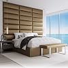 VANT Upholstered Accent Wall Panels - Packs of 4 - Easy to Install - Twin-King Size Headboard (91cm Wide, Metallic Gold)