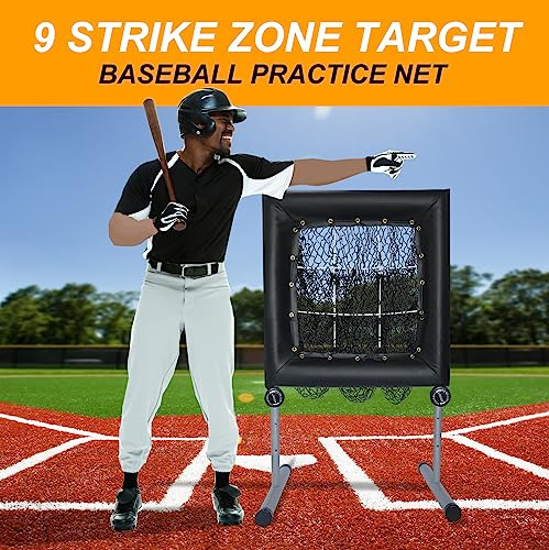 Orchid Pitching Pocket Net For Baseball & Softball, Heavy Duty Pitching Target Strike Zone, Portable Practice Target Pitching Net With 9 Holes Strike Zone, Adjustable Height And Angle #TOP3