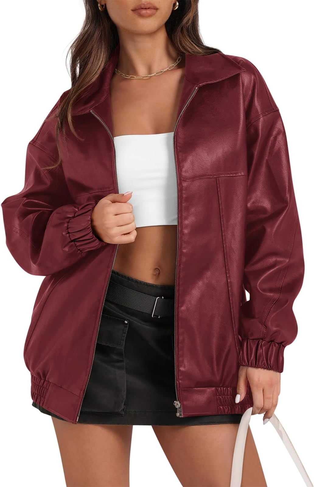 adidas red leather jacket