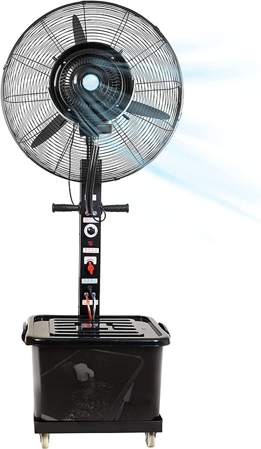 asdchZen Portable Oscillating Misting Fan, Outdoor Adjustable Height Fan Mister For Cooling, 3 Speeds, 43L Tank,80CM