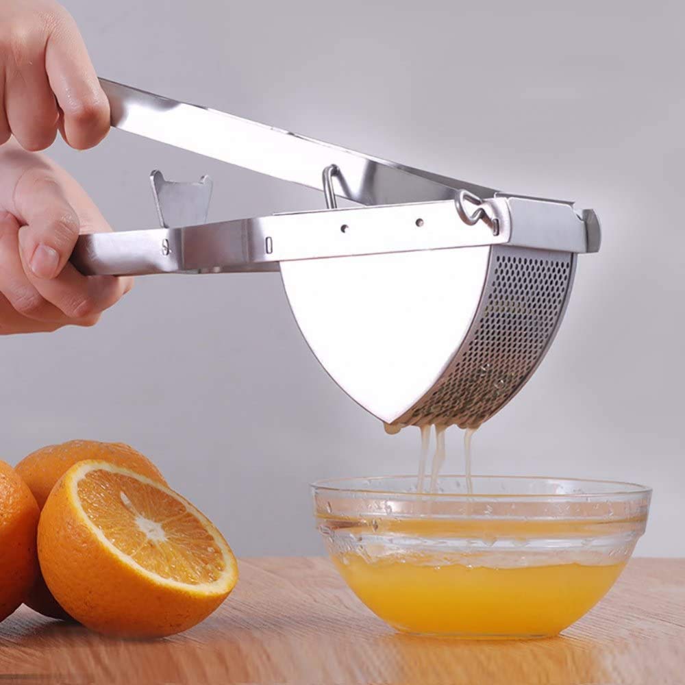 Manueller Entsafter Aus Edelstahl, Kartoffelstampfer - Mehrzweck-Handsieb, Obstkartoffelstampfer, Lebensmittel Und Presse Mit Ergonomischem Griff
