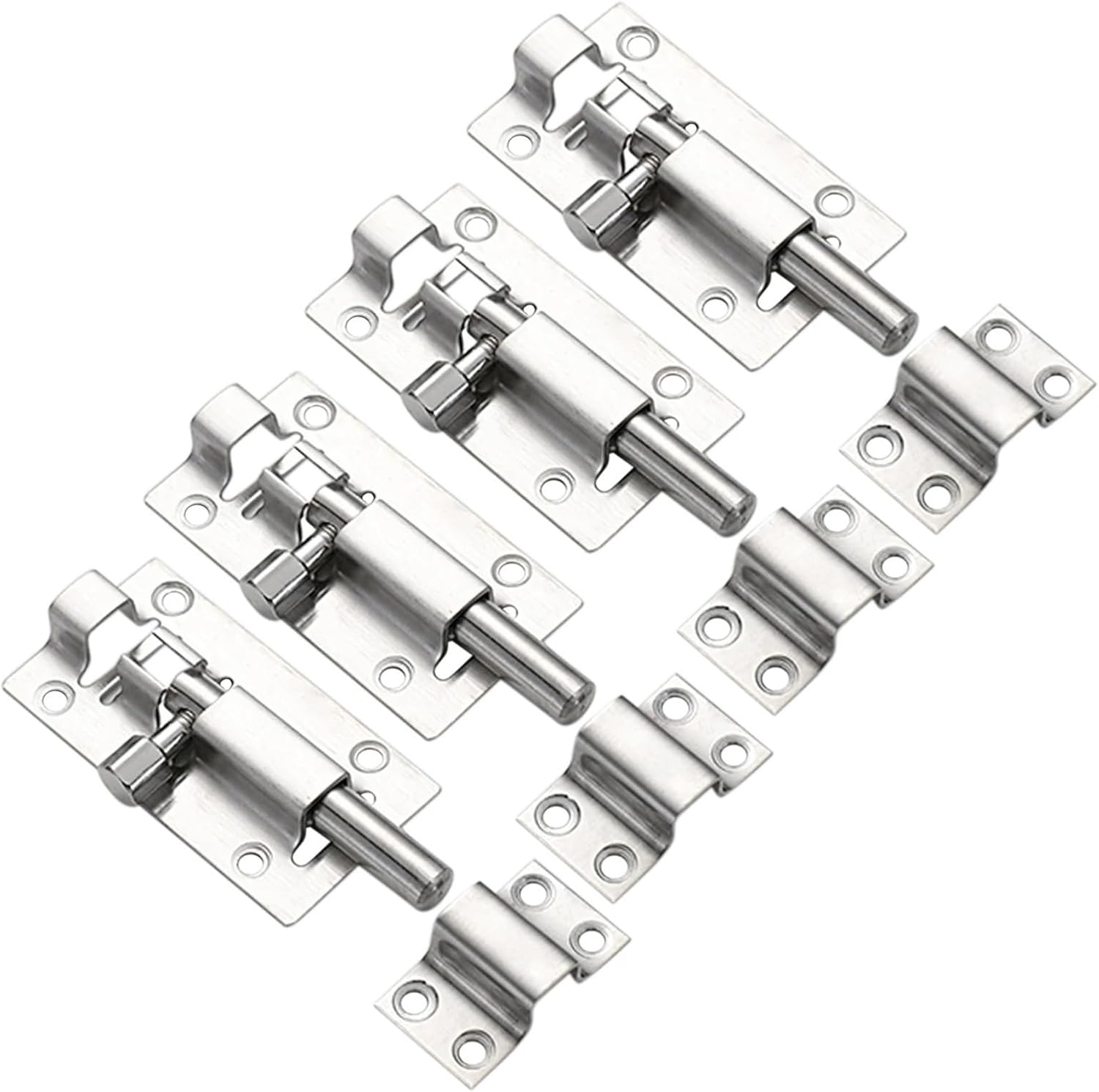 12pcs 3'' Stainless Steel Barrel Bolt Latch Closet Door Ball Catch Hardware Door Lock for Tiny Security Door Lock Bolt