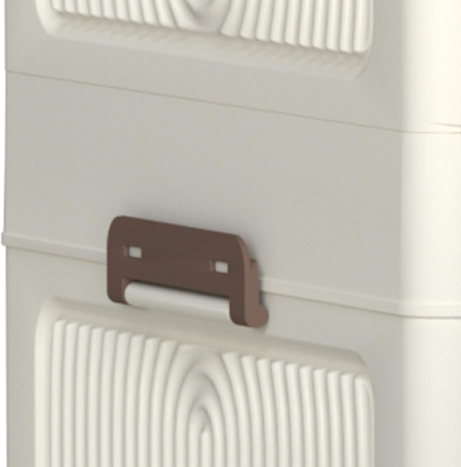 Portable Wardrobe Closet Storage Organizer with Magnetic Doors, 4 Cubes, Hanging Rod, 10 Hangers, Baby Clothes Dresser Cabinet, Cream White, 22.44x12.83x49.96 Inches