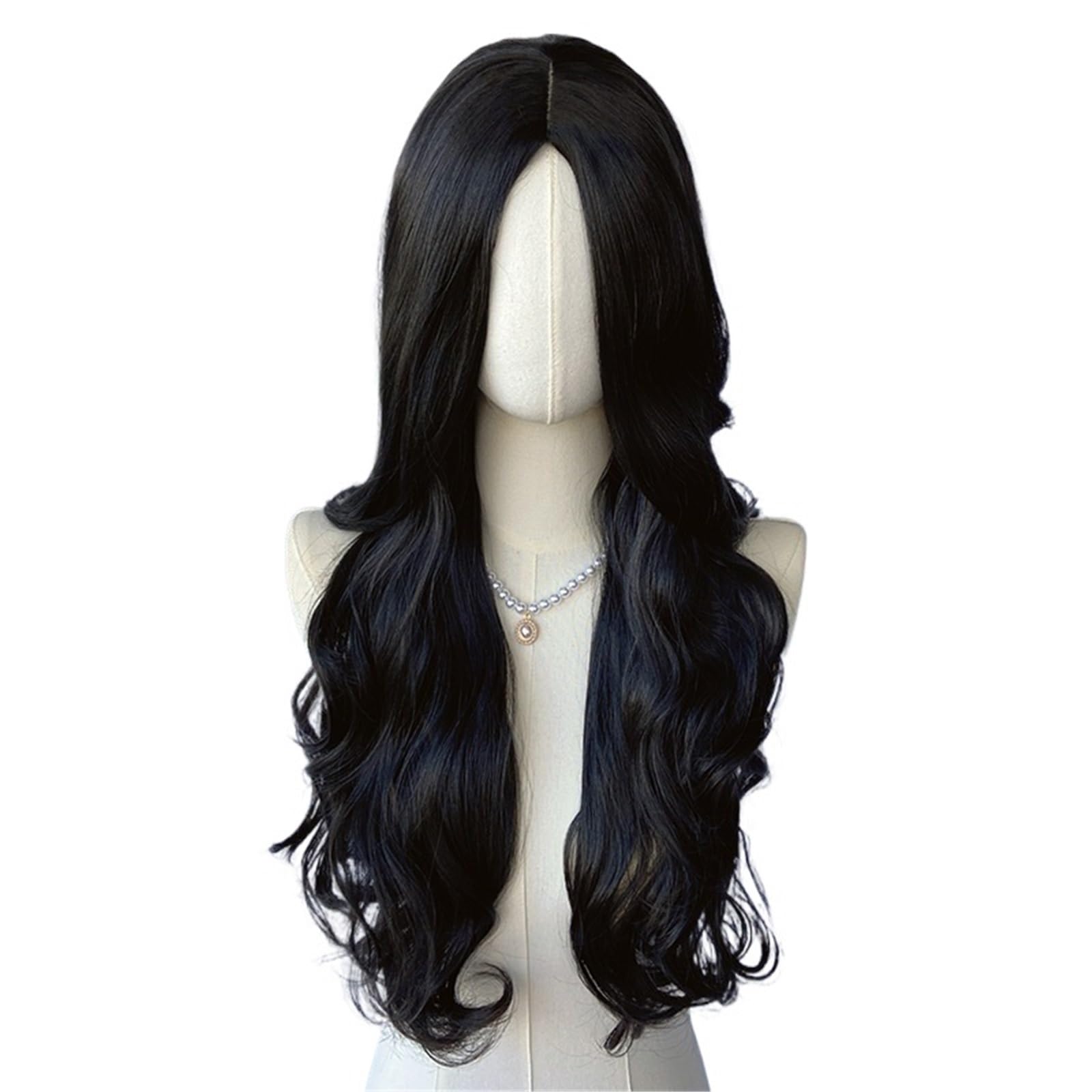 ZTHYSHOZ Women's Wig Medium length curly hair with large waves, wig and headband for women(Black)