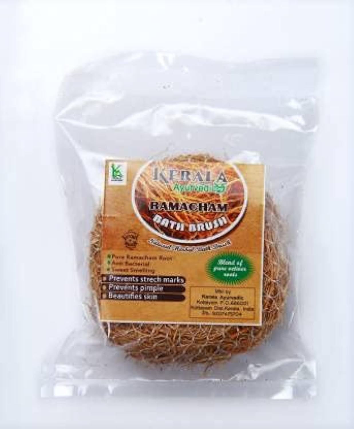 Honey Ramacham Scrubber, Vetiver, Khus Roots Herbal bath scrubber (Pack Of 3)-image-24
